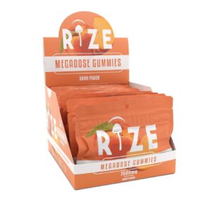 Rize 15pc 7500mg Sour Peach Gummies