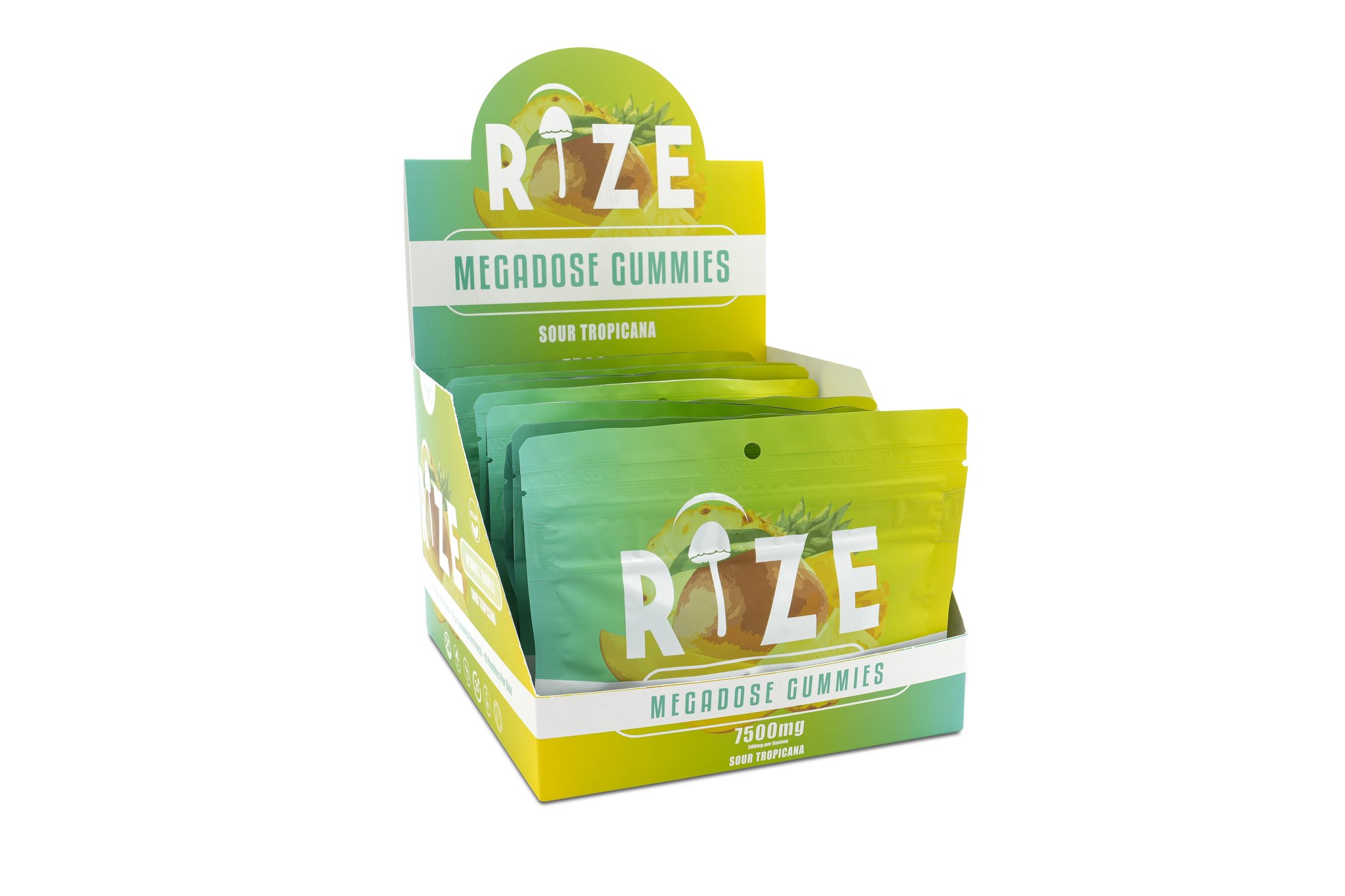 Rize 15pc 7500mg Sour Tropicana Gummies