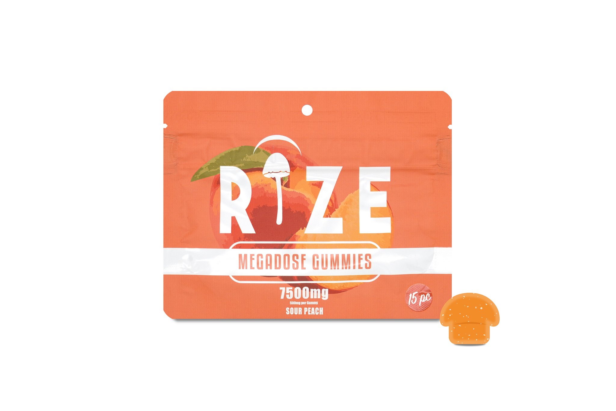 Rize 15pc 7500mg Sour Peach Gummies